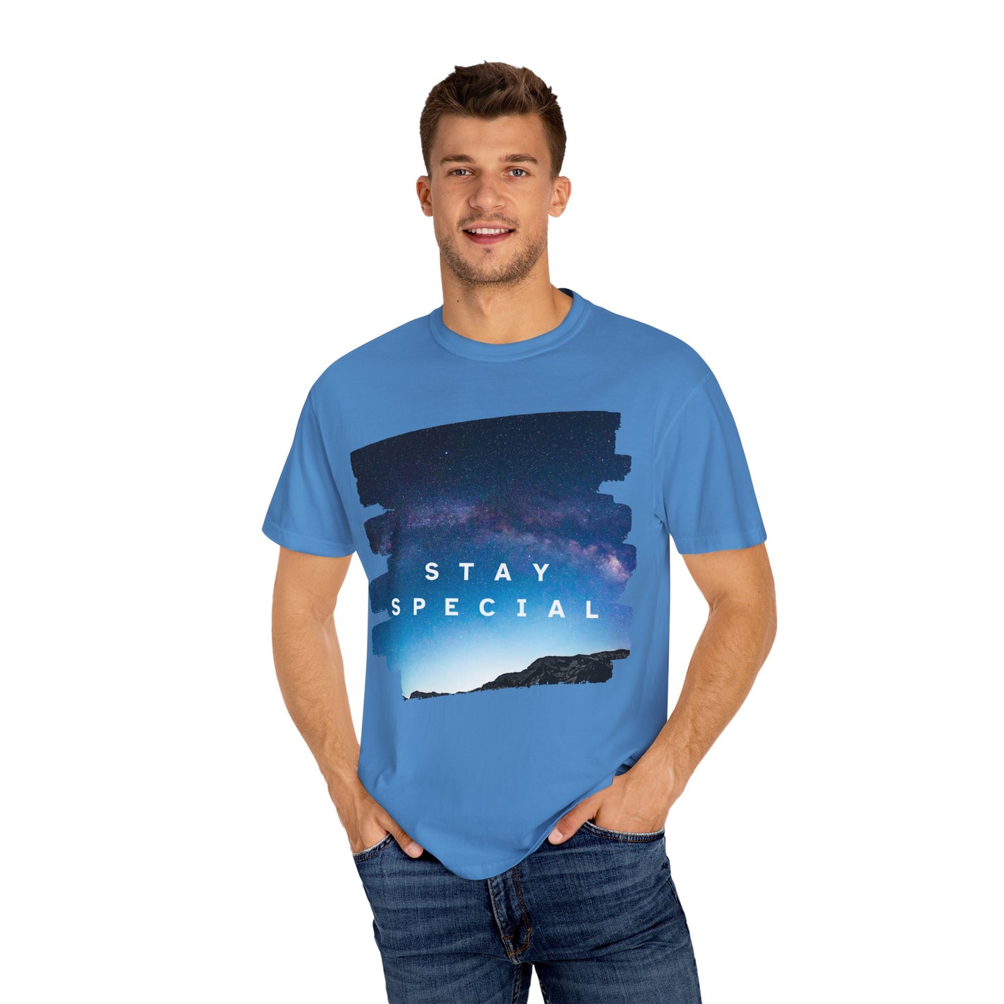 Stay Special Unisex Garment-Dyed T-Shirt - Inspirational Galaxy Design