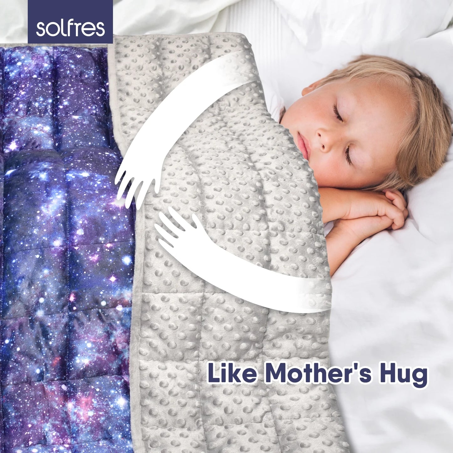 7Lbs Weighted Blanket for Kids, 41 X 60 Inches, Minky Printing Heavy Blanket 7 Pounds for Children and Teens Sleeping Ultra Soft and Cozy, Stars, Sensory Items for Sleep, Universe Galaxy