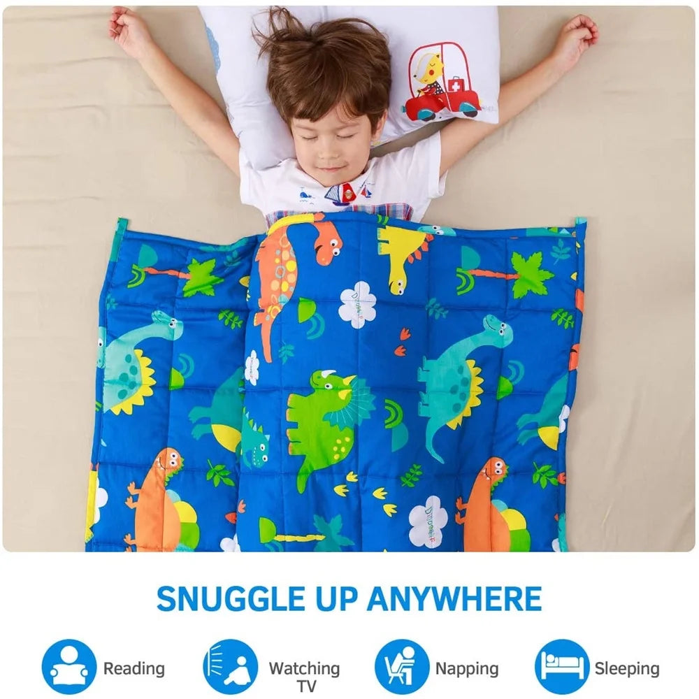 Kids Weighted Blanket 5 Lbs, Weighted Blanket for Kids 5 Lbs Heavy Blanket Cooling Blanket for Sleeping Perfect for 40-60 Lb Throw Size Breathable Blanket with Premium Glass Bead