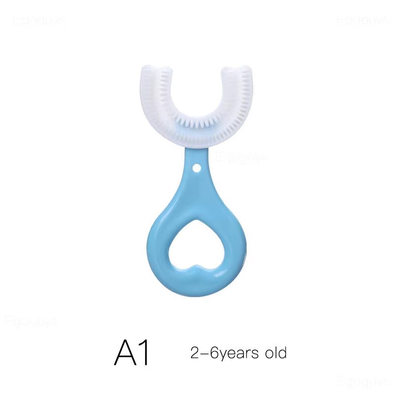 Children U-Shape Toothbrush 360-Degree Oral Cleaning Kids Tooth Brush Soft Million Nano Bristle Silicone Baby Finger Teether