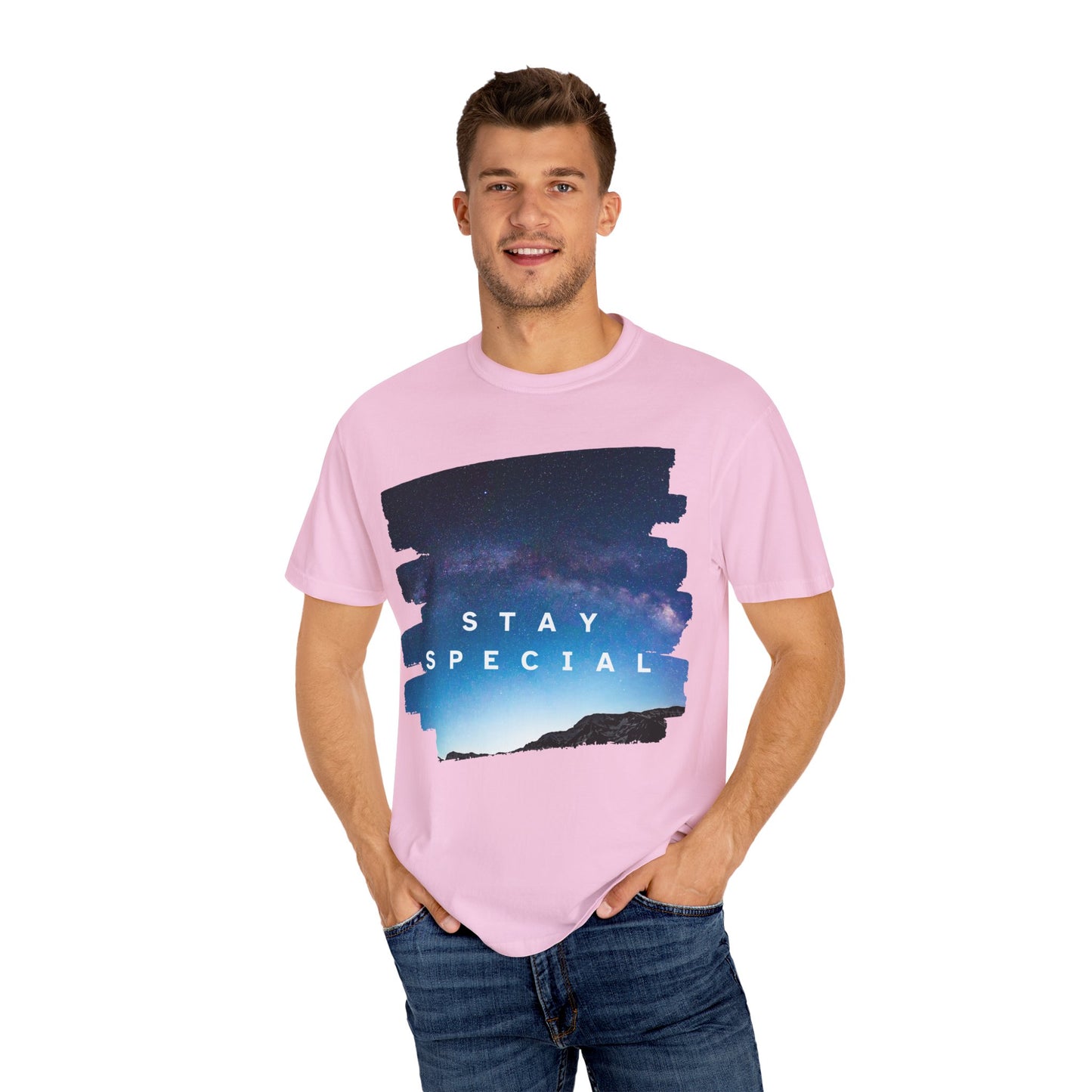 Stay Special Unisex Garment-Dyed T-Shirt - Inspirational Galaxy Design