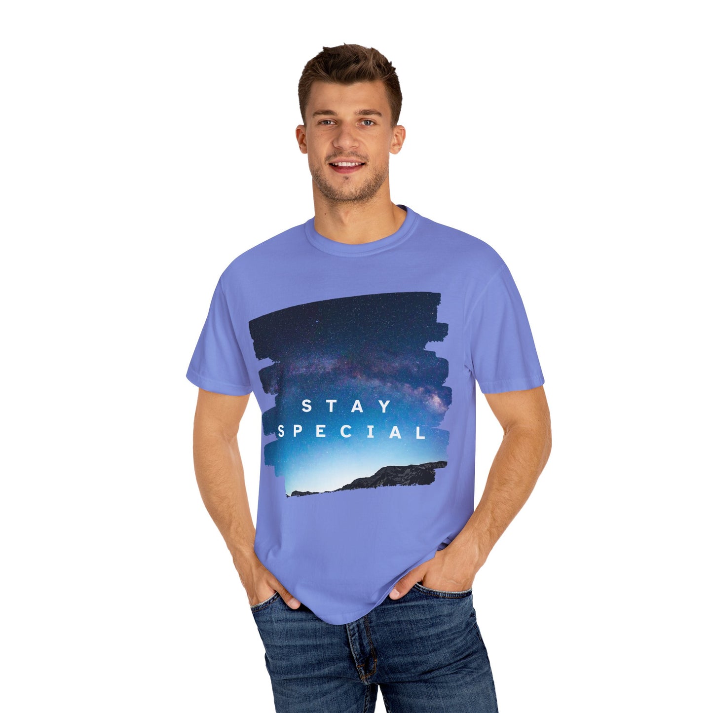 Stay Special Unisex Garment-Dyed T-Shirt - Inspirational Galaxy Design