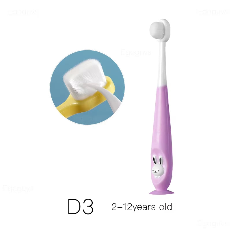 Children U-Shape Toothbrush 360-Degree Oral Cleaning Kids Tooth Brush Soft Million Nano Bristle Silicone Baby Finger Teether
