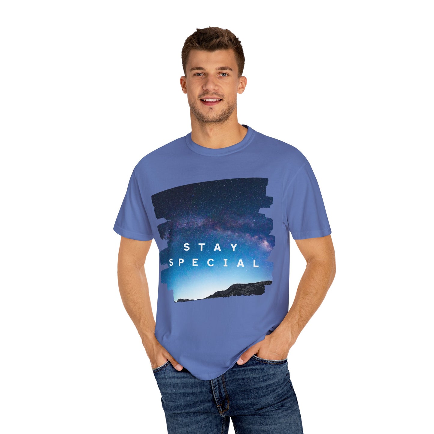 Stay Special Unisex Garment-Dyed T-Shirt - Inspirational Galaxy Design