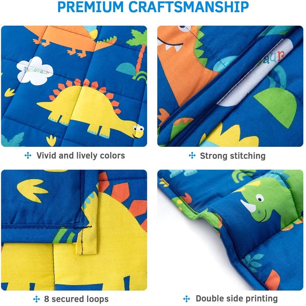 Kids Weighted Blanket 5 Lbs, Weighted Blanket for Kids 5 Lbs Heavy Blanket Cooling Blanket for Sleeping Perfect for 40-60 Lb Throw Size Breathable Blanket with Premium Glass Bead