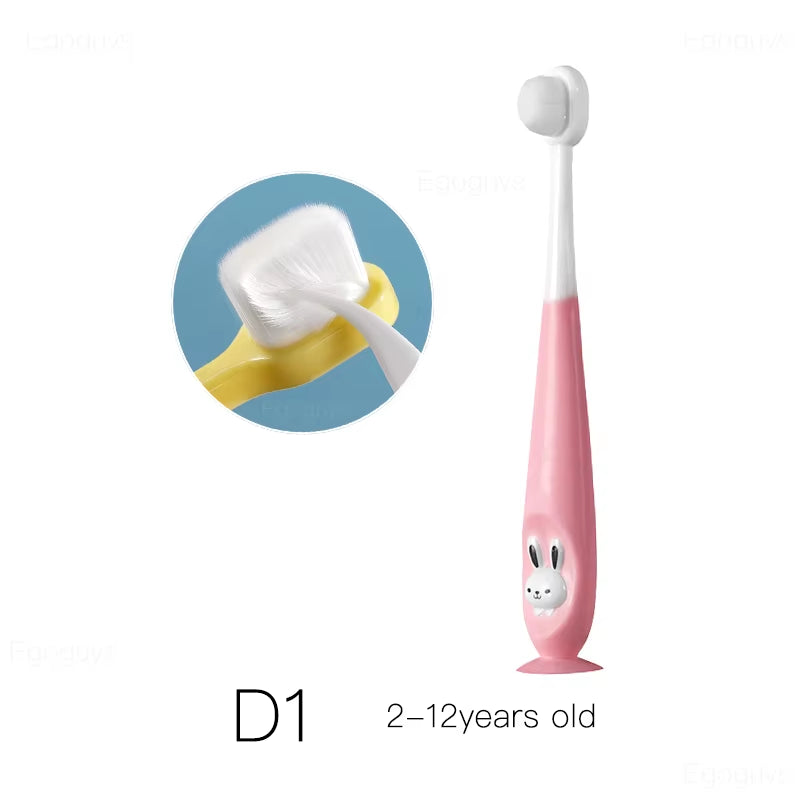 Children U-Shape Toothbrush 360-Degree Oral Cleaning Kids Tooth Brush Soft Million Nano Bristle Silicone Baby Finger Teether