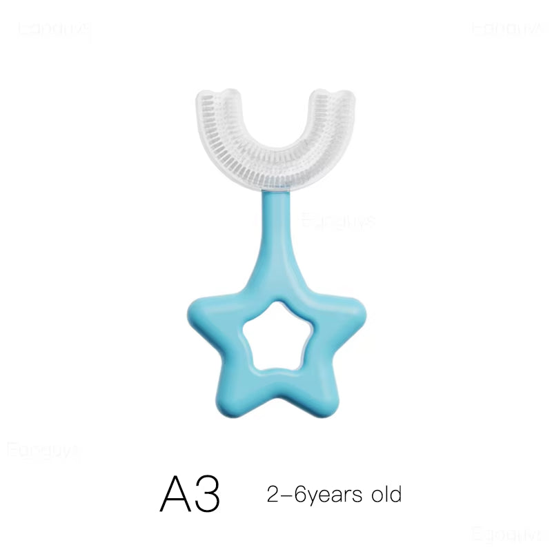 Children U-Shape Toothbrush 360-Degree Oral Cleaning Kids Tooth Brush Soft Million Nano Bristle Silicone Baby Finger Teether
