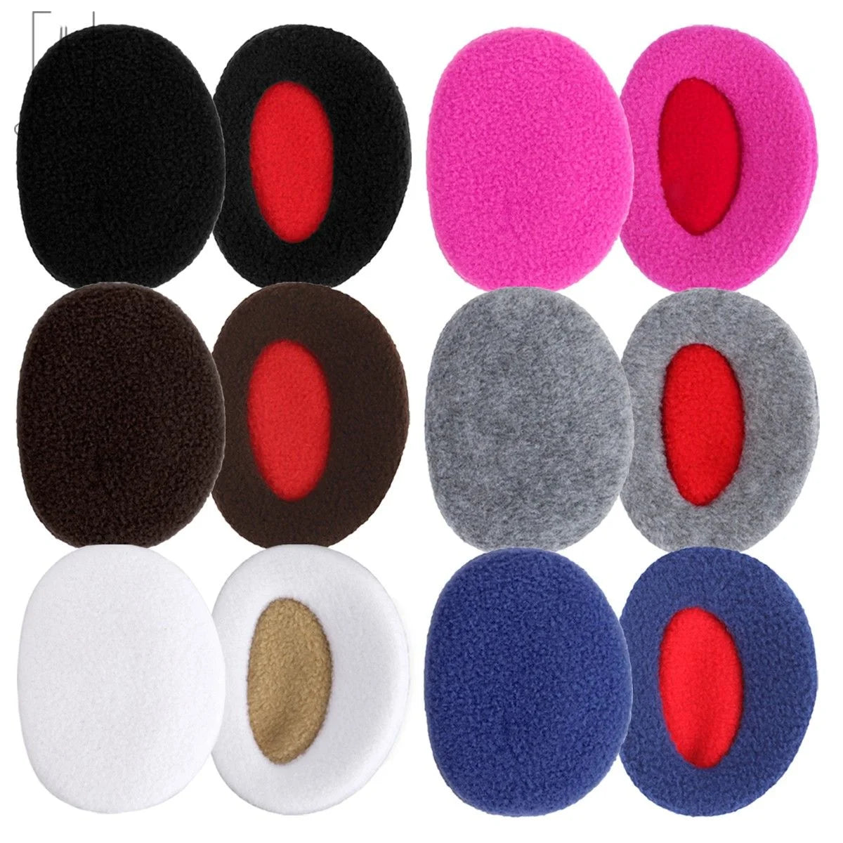 2Pcs Bandless Ear Warmers Fleece Ear Muffs Ear Covers Unisex Winter Outdoors for Women Men (Navy)