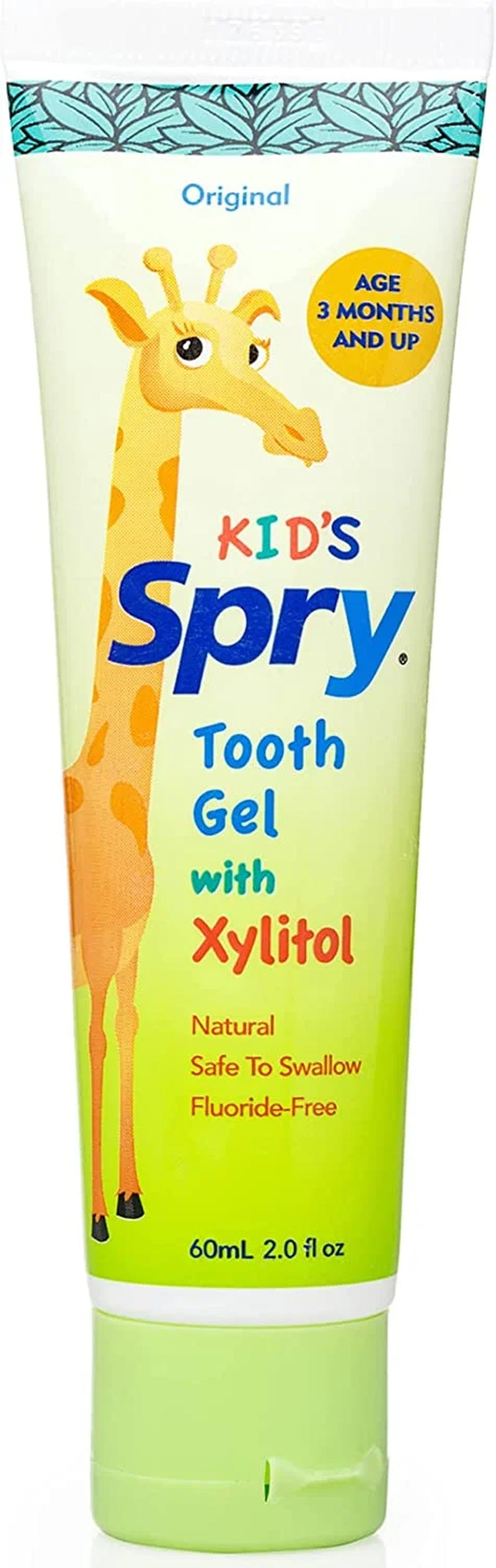 Xylitol Toothpaste, Natural Tooth Gel for Kids 3 Months and Up, Original Flavor 2 Fl Oz 2 Pack