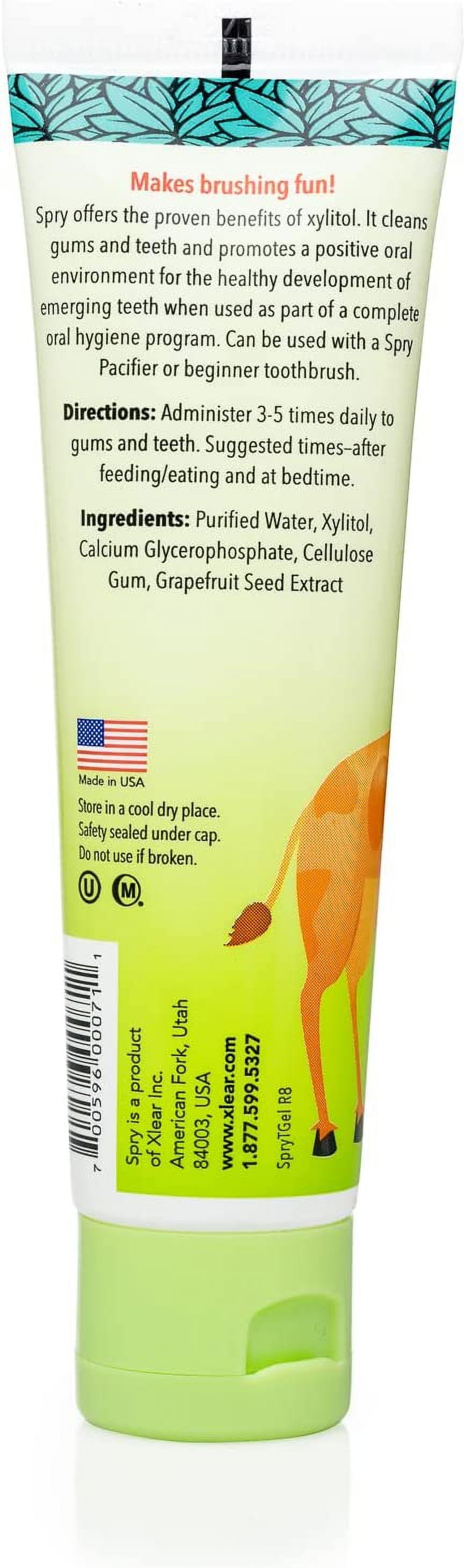 Xylitol Toothpaste, Natural Tooth Gel for Kids 3 Months and Up, Original Flavor 2 Fl Oz 2 Pack