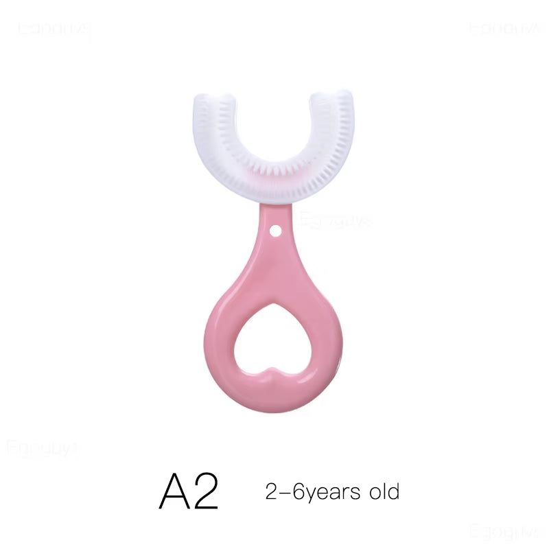 Children U-Shape Toothbrush 360-Degree Oral Cleaning Kids Tooth Brush Soft Million Nano Bristle Silicone Baby Finger Teether
