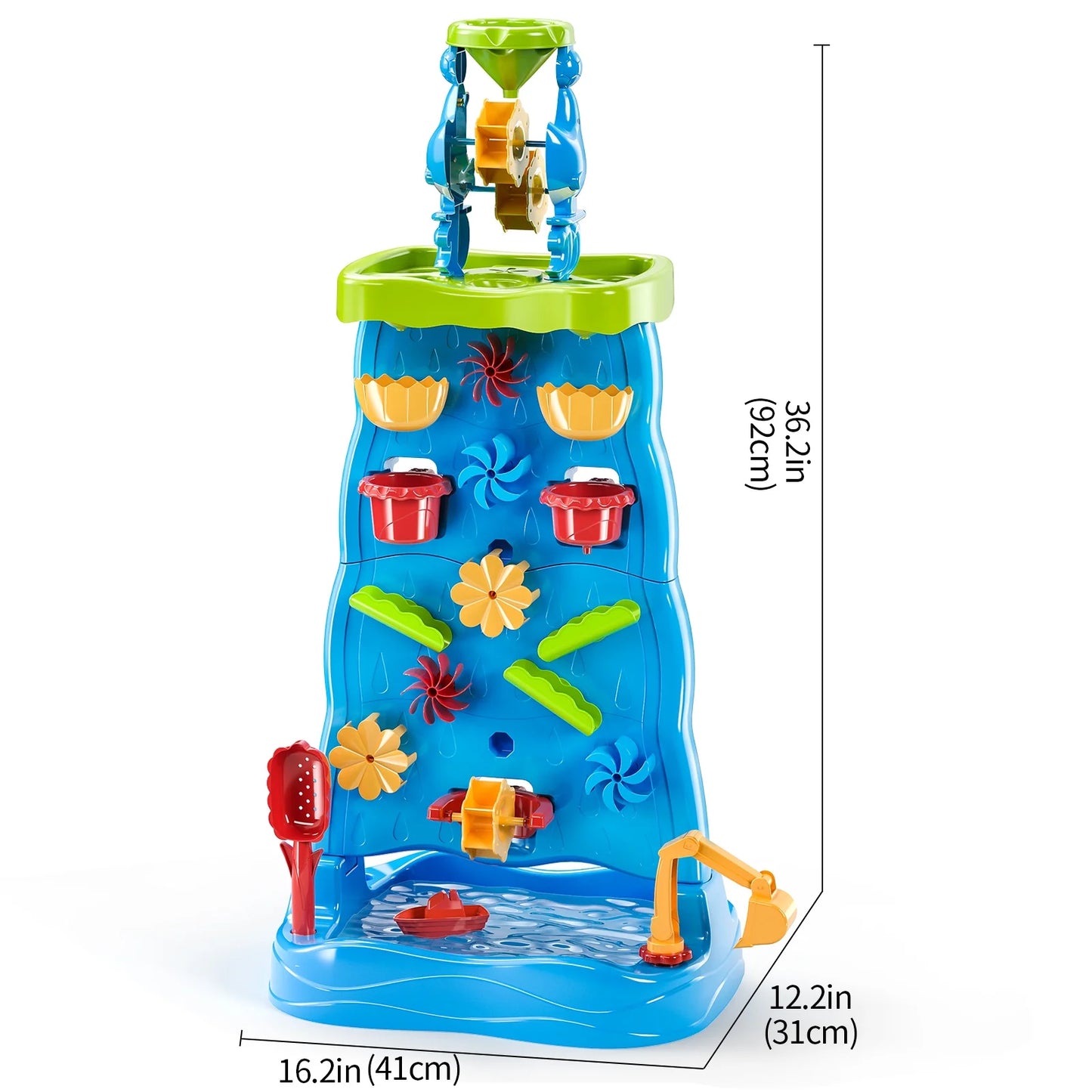 Toddlers Water Table Waterfall Maze-Like Wall - Double-Sided Water Sand Table for Kids, 32 PCS Outdoor Toys for Toddlers Age 3-8, Activity Sensory Table Summer Toys for Boys Girls Ages 4-8