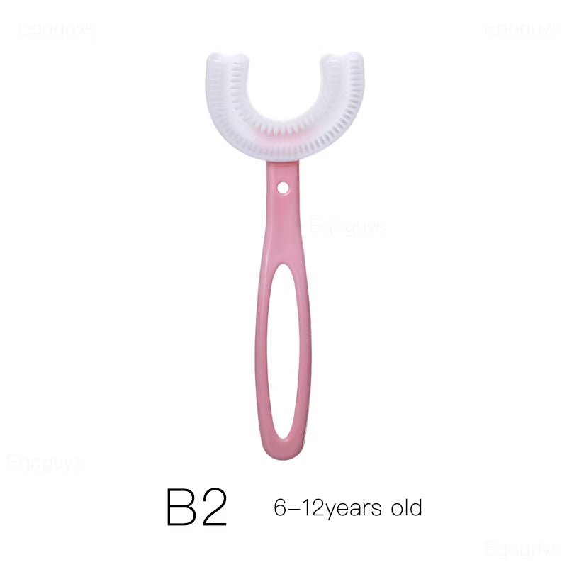 Children U-Shape Toothbrush 360-Degree Oral Cleaning Kids Tooth Brush Soft Million Nano Bristle Silicone Baby Finger Teether