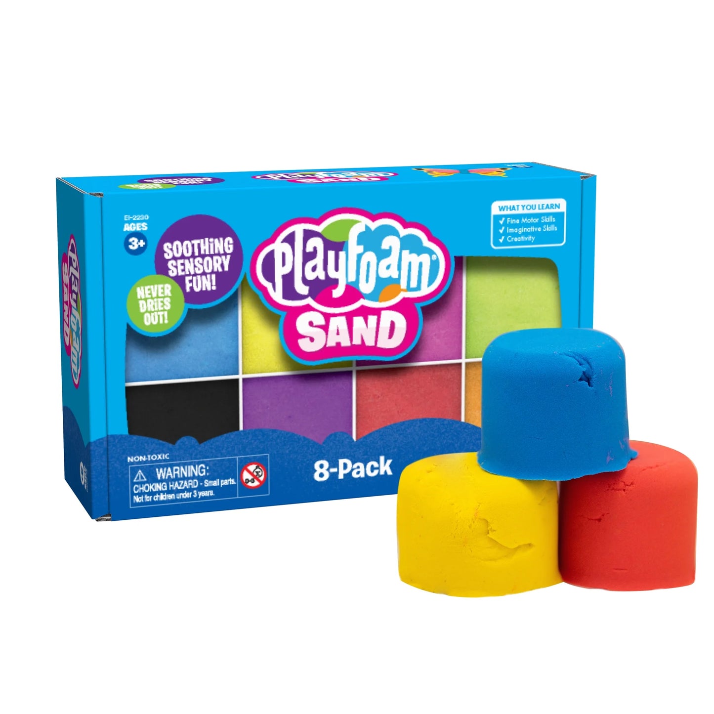 Playfoam Sand 8-Pack, Play Sand Set, 8 Assorted Colors, 6 Oz. Each, Sensory Toy for Kids, Ages 3+