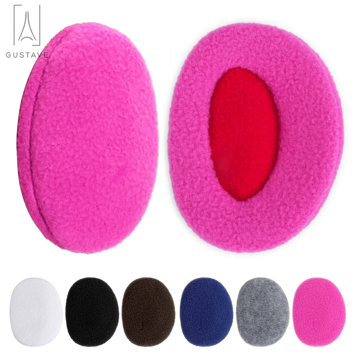 2Pcs Bandless Ear Warmers Fleece Ear Muffs Ear Covers Unisex Winter Outdoors for Women Men (Navy)