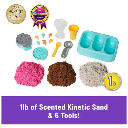 Scents, Ice Cream Treats Playset with 3 Colors Scented Play Sand & 6 Tools, Sensory Toys for Kids Ages 3 and Up