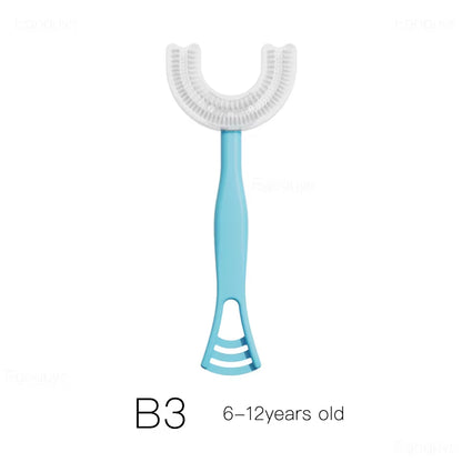 Children U-Shape Toothbrush 360-Degree Oral Cleaning Kids Tooth Brush Soft Million Nano Bristle Silicone Baby Finger Teether