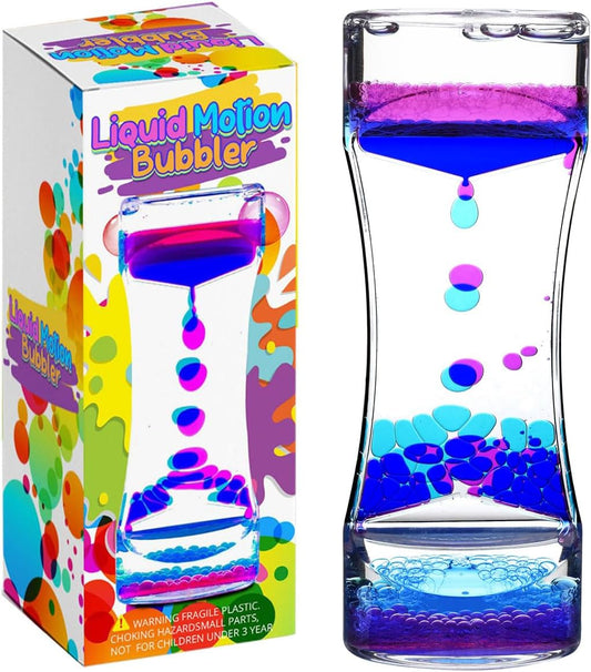 Liquid Motion Bubbler Visual Sensory Toys, Liquid Timer– New Big Calming Sensory Bubbler Toy- Colorful Liquid Hourhlass for Stocking Stuffers, Novelty Gifts