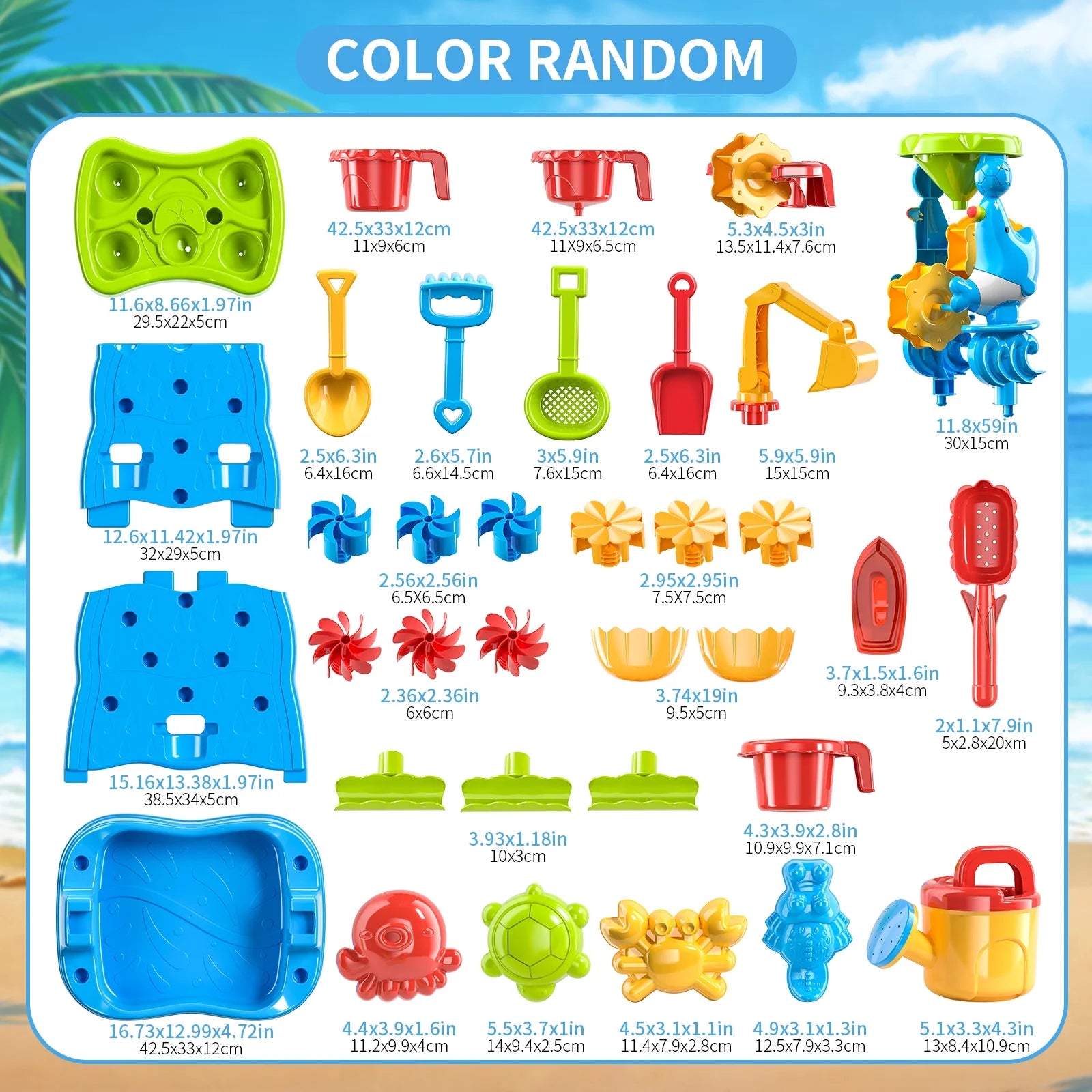 Toddlers Water Table Waterfall Maze-Like Wall - Double-Sided Water Sand Table for Kids, 32 PCS Outdoor Toys for Toddlers Age 3-8, Activity Sensory Table Summer Toys for Boys Girls Ages 4-8