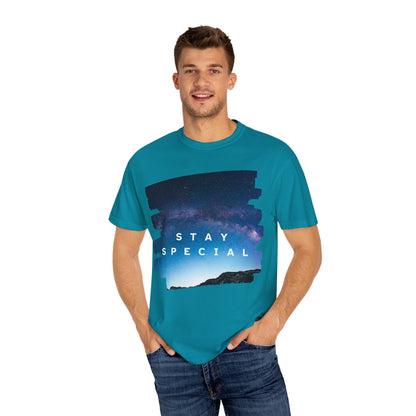 Stay Special Unisex Garment-Dyed T-Shirt - Inspirational Galaxy Design